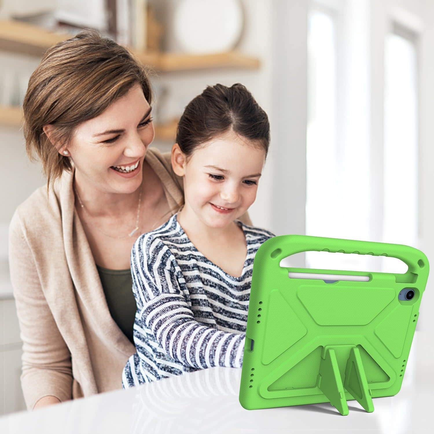 EVA Kids Safe Handle Stand Shockproof with Pencil Holder Case For Apple iPad 10th/11th Gen - Green