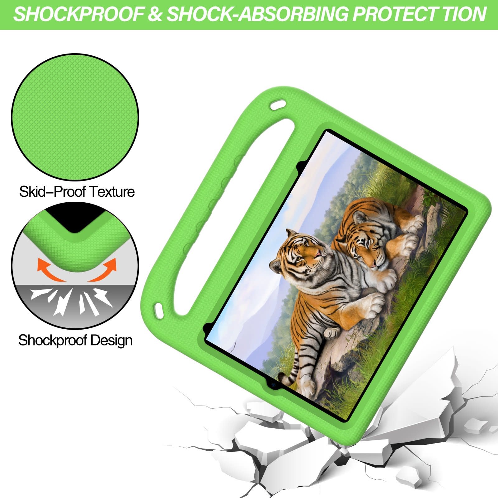 EVA Kids Safe Handle Stand Shockproof with Pencil Holder Case For Apple iPad Mini 8.3" 6th/7th Gen - Green