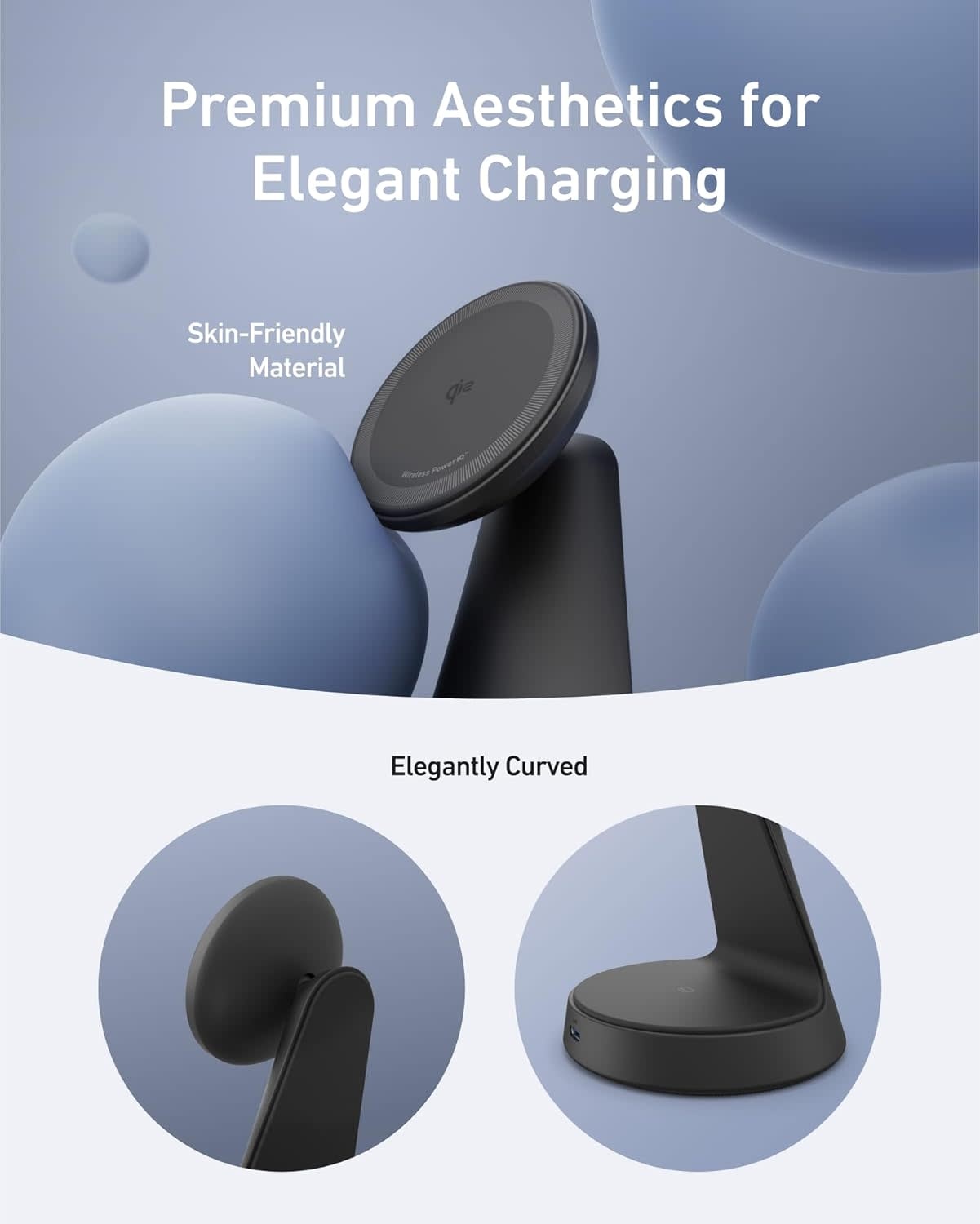 Anker MagGo MagSafe 2-in-1 Ultra-Fast Wireless Charging Stand - Black