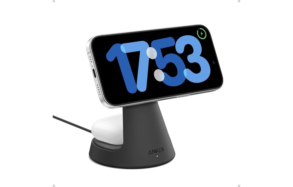 Anker MagGo MagSafe 2-in-1 Ultra-Fast Wireless Charging Stand - Black