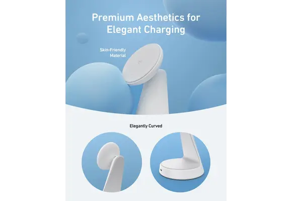 Anker MagSafe 2-in-1 Charging Stand Wireless Charger Qi2 Certified 15W Ultra-Fast - White
