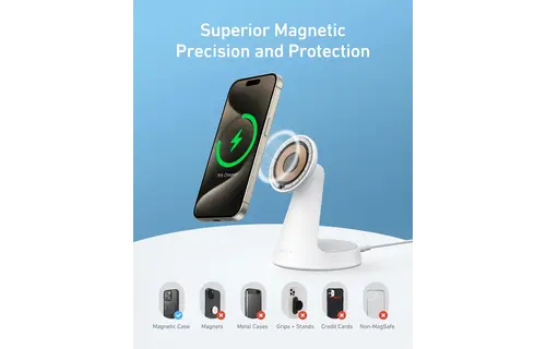 Anker MagGo MagSafe 2-in-1 Ultra-Fast Wireless Charging Stand - White