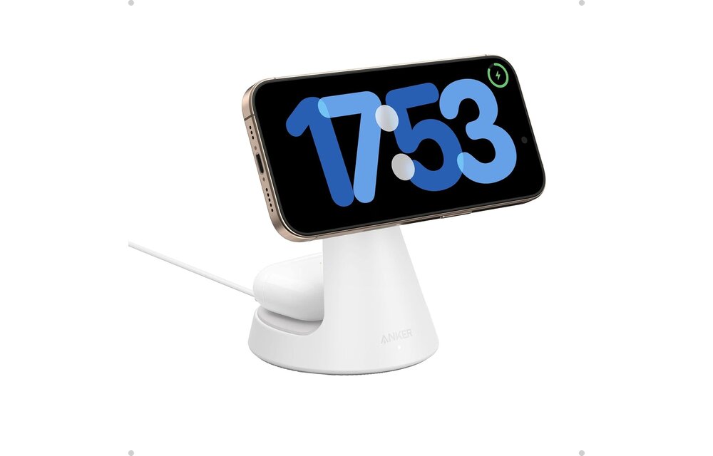 Anker MagGo MagSafe 2-in-1 Ultra-Fast Wireless Charging Stand - White