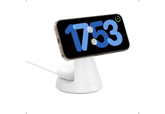 Anker MagGo MagSafe 2-in-1 Ultra-Fast Wireless Charging Stand - White