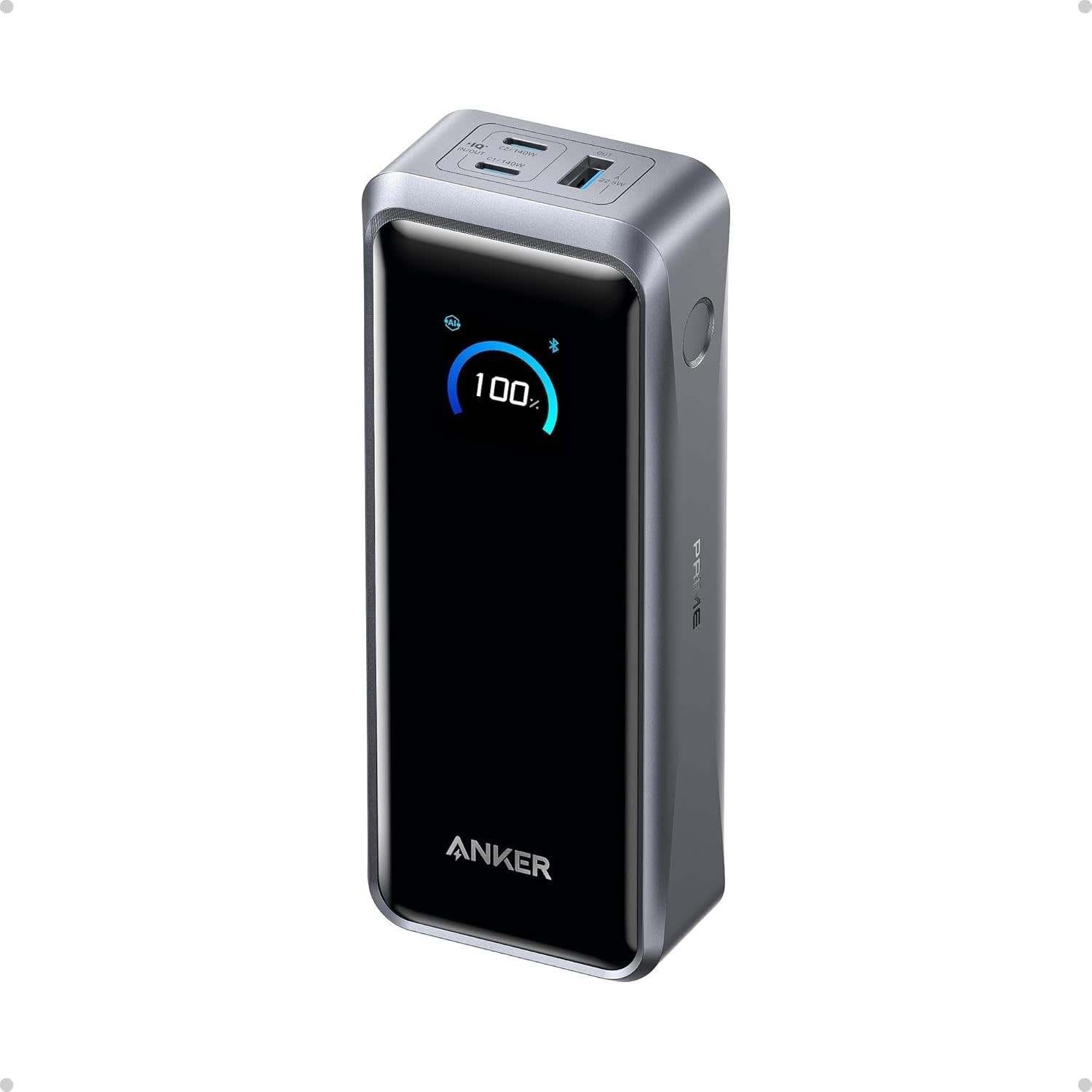 Anker Prime Power Bank 26K, 300W Max Output 3-Port with 250W Dual-Port Input App Control - Phantom Gray