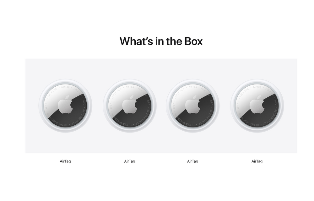 Apple Air Tag 2nd Generation 4 Pack - White