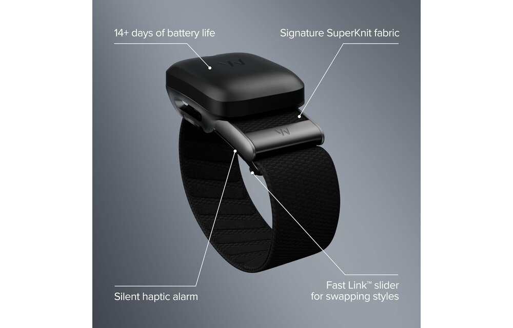 WHOOP 5.0 Peak with 12-Month Membership - 24/7 Activity Tracker SuperKnit Band - Onyx / Black