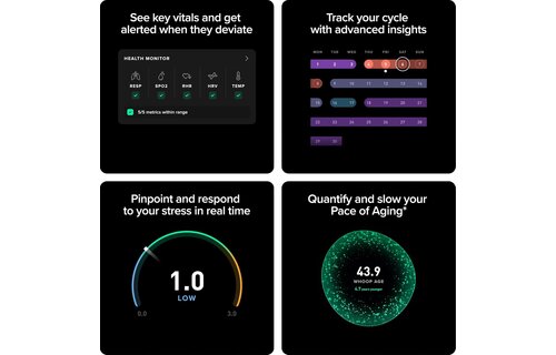 WHOOP 5.0 Peak with 12-Month Membership - 24/7 Activity Tracker SuperKnit Band - Onyx / Black