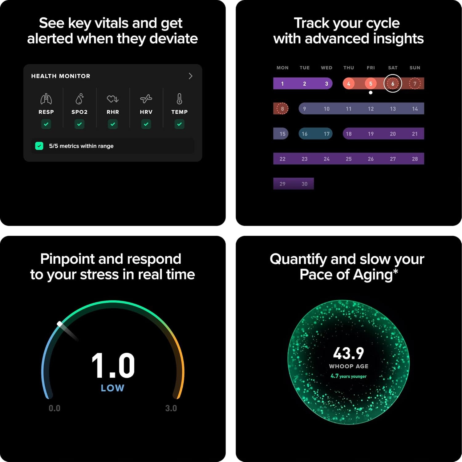 WHOOP 5.0 Peak with 12-Month Membership - 24/7 Activity Tracker SuperKnit Band - Onyx / Black