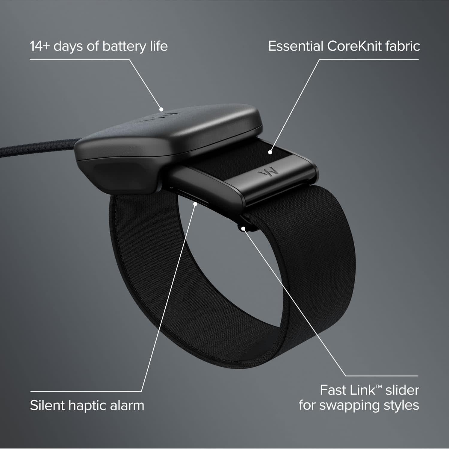 WHOOP 5.0 ONE with 12-Month Membership - 24/7 Activity Tracker CoreKnit Band - Onyx / Black