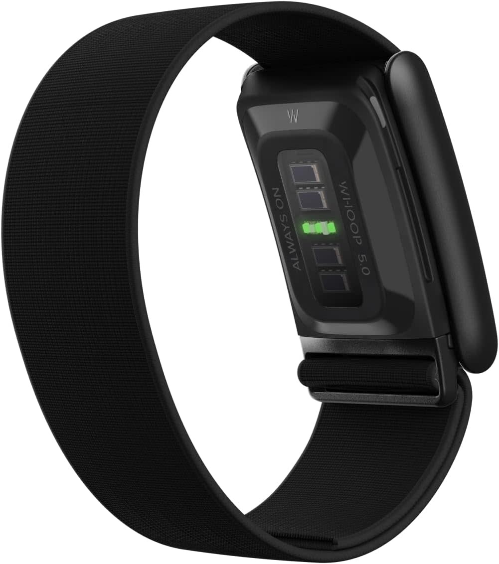 WHOOP 5.0 ONE with 12-Month Membership - 24/7 Activity Tracker CoreKnit Band - Onyx / Black