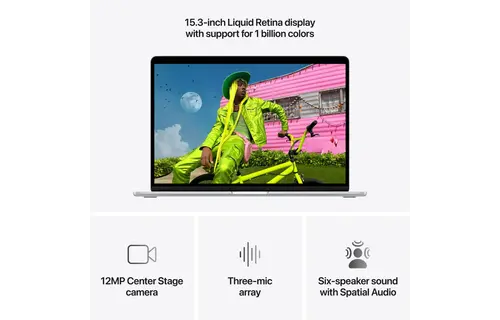 Apple MacBook Air 15-inch M5 chip with 10-core CPU and 10-core GPU - 16GB/512GB SSD En/Ar Keyboard - Silver