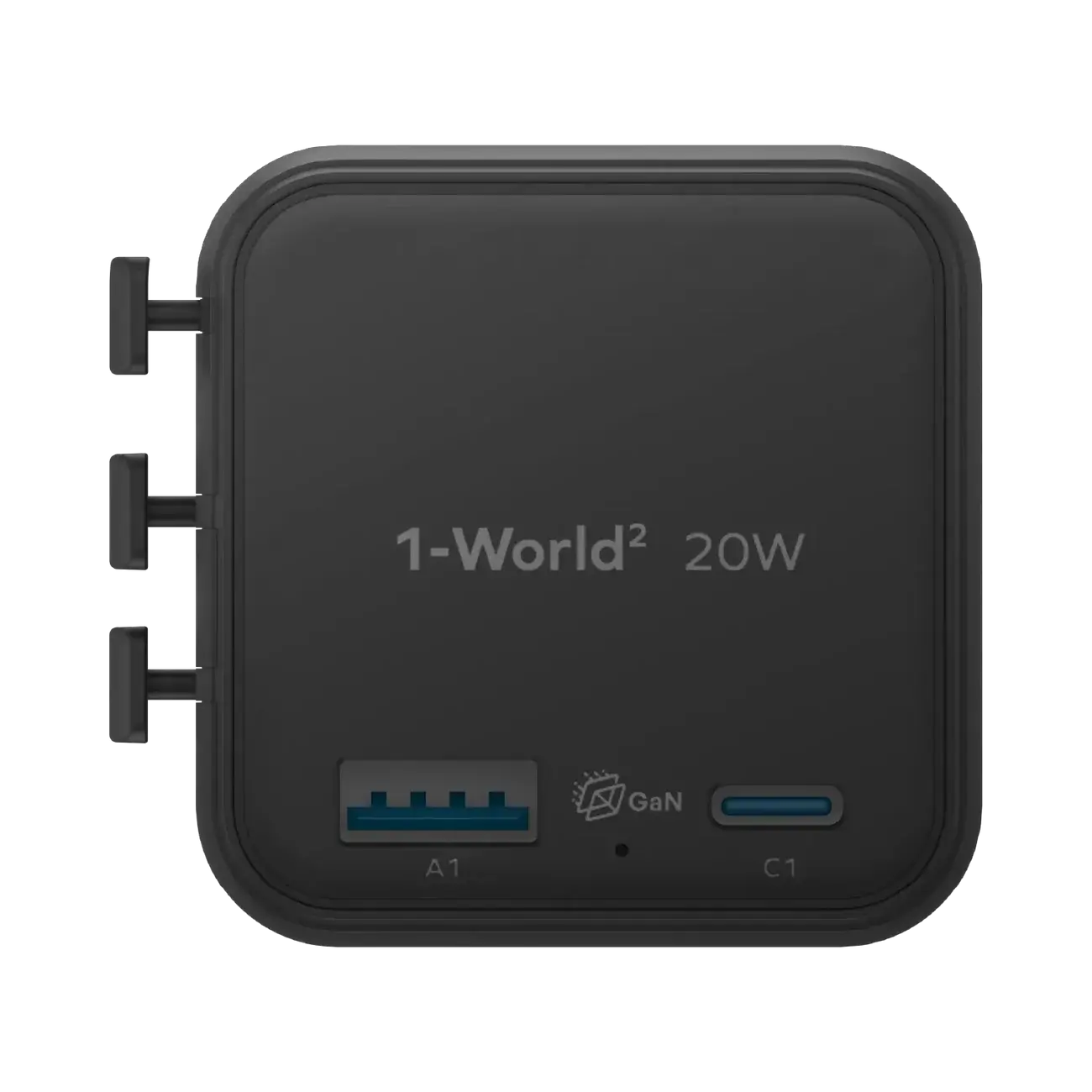 Momax 1-World 20w Universal 2-Port USB Travel Adapter - Black