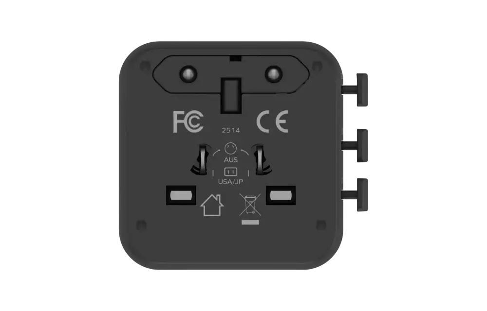 Momax 1-World 20w Universal 2-Port USB Travel Adapter - Black