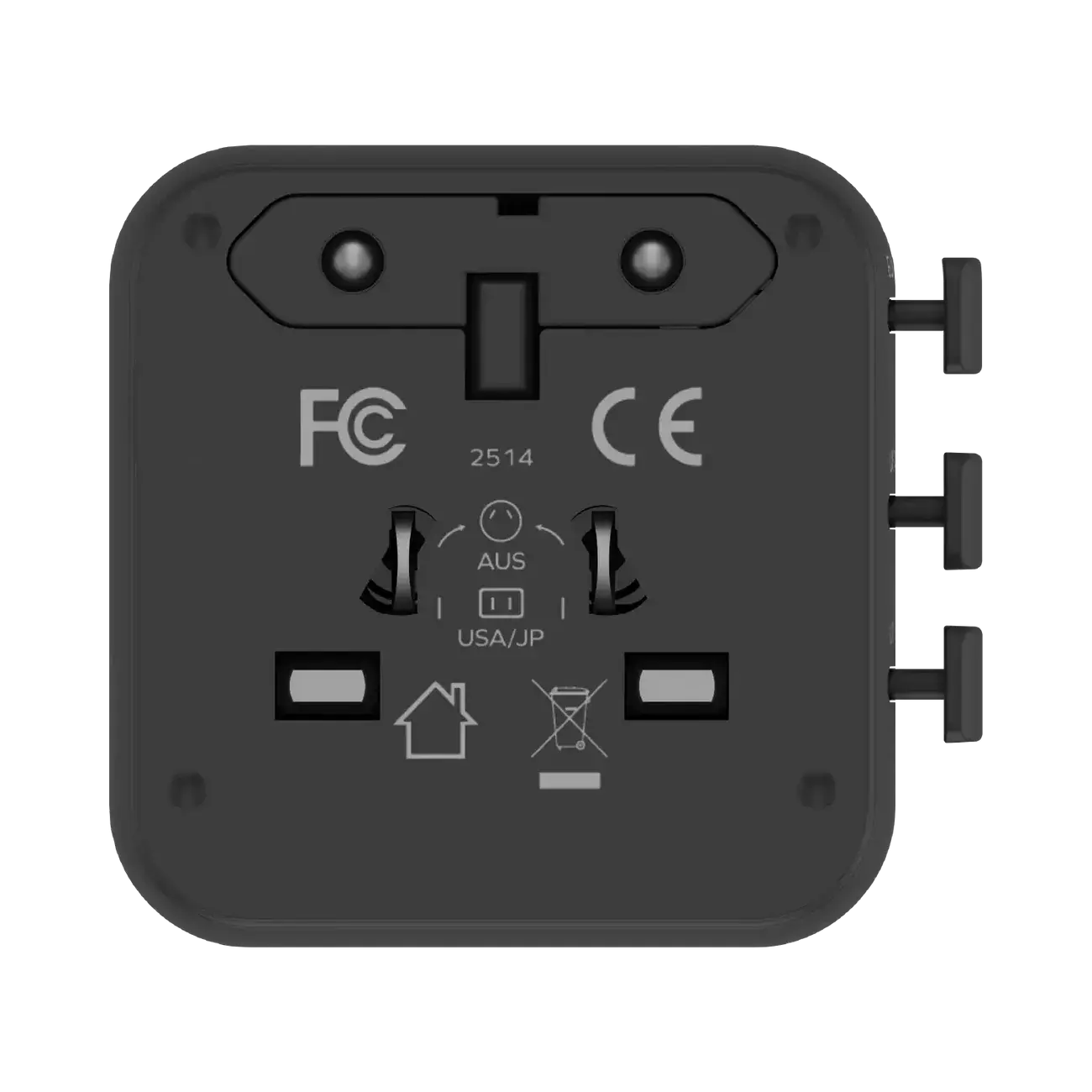 Momax 1-World 20w Universal 2-Port USB Travel Adapter - Black