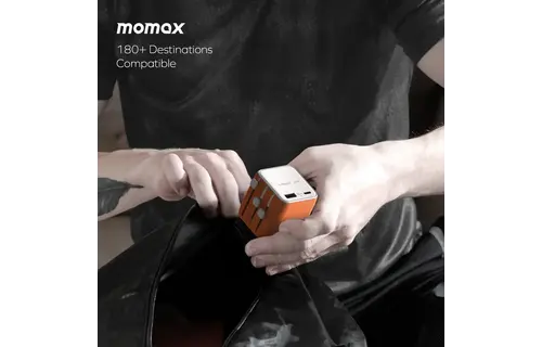 Momax 1-World 20w Universal 2-Port USB Travel Adapter - Black
