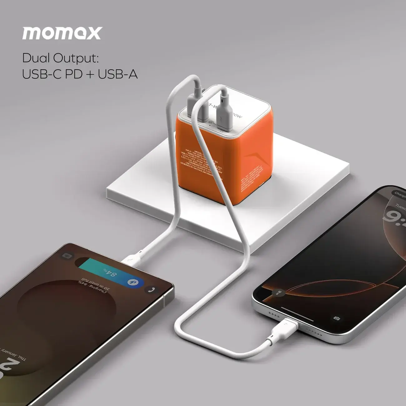 Momax 1-World 20w Universal 2-Port USB Travel Adapter - Black