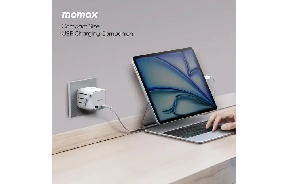 Momax 1-World 20w Universal 2-Port USB Travel Adapter - Black
