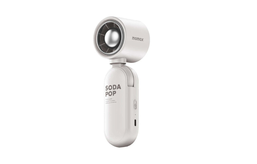 Momax Go Clamp Compact Foldable Umbrella-clip Mini Fan - White