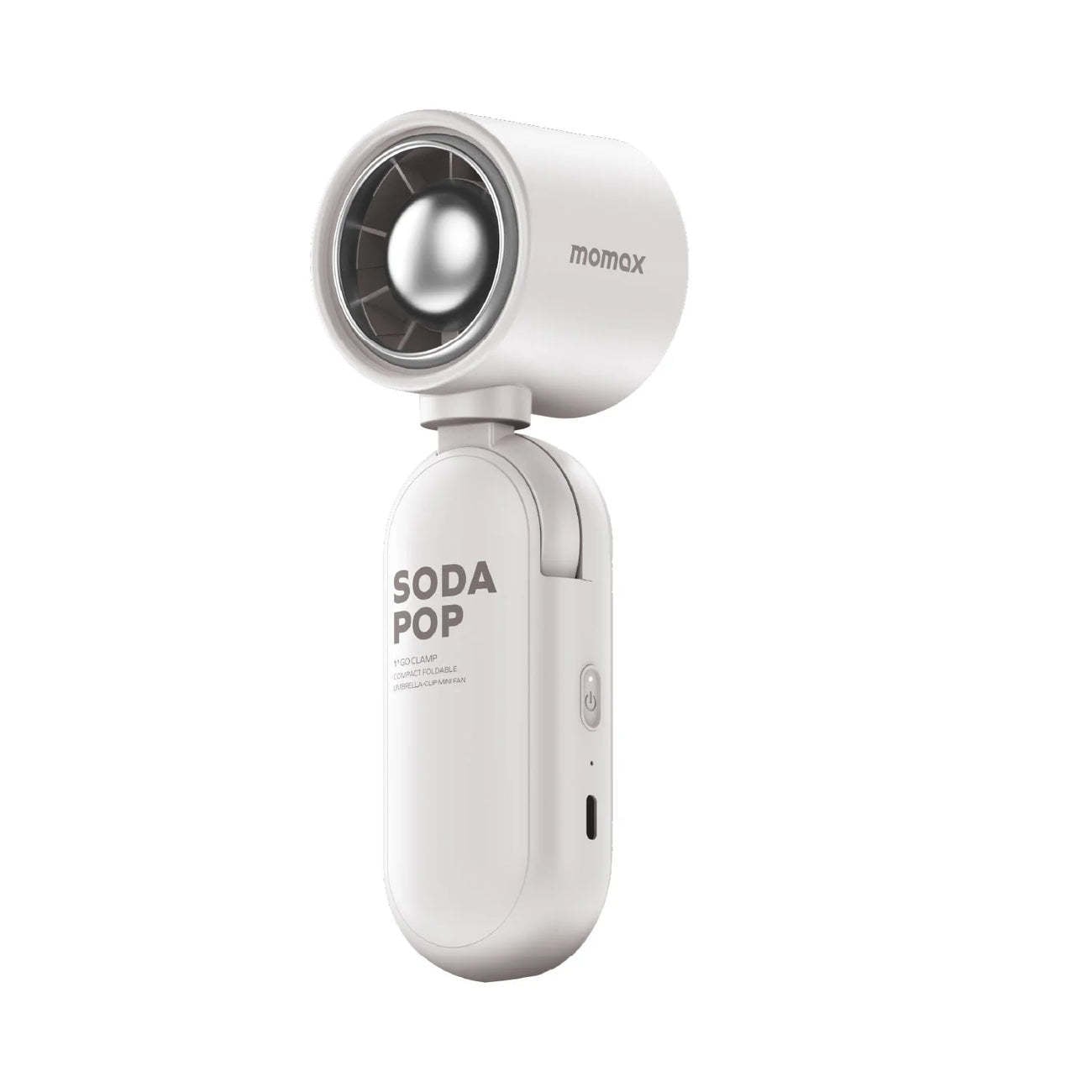Momax Go Clamp Compact Foldable Umbrella-clip Mini Fan - White