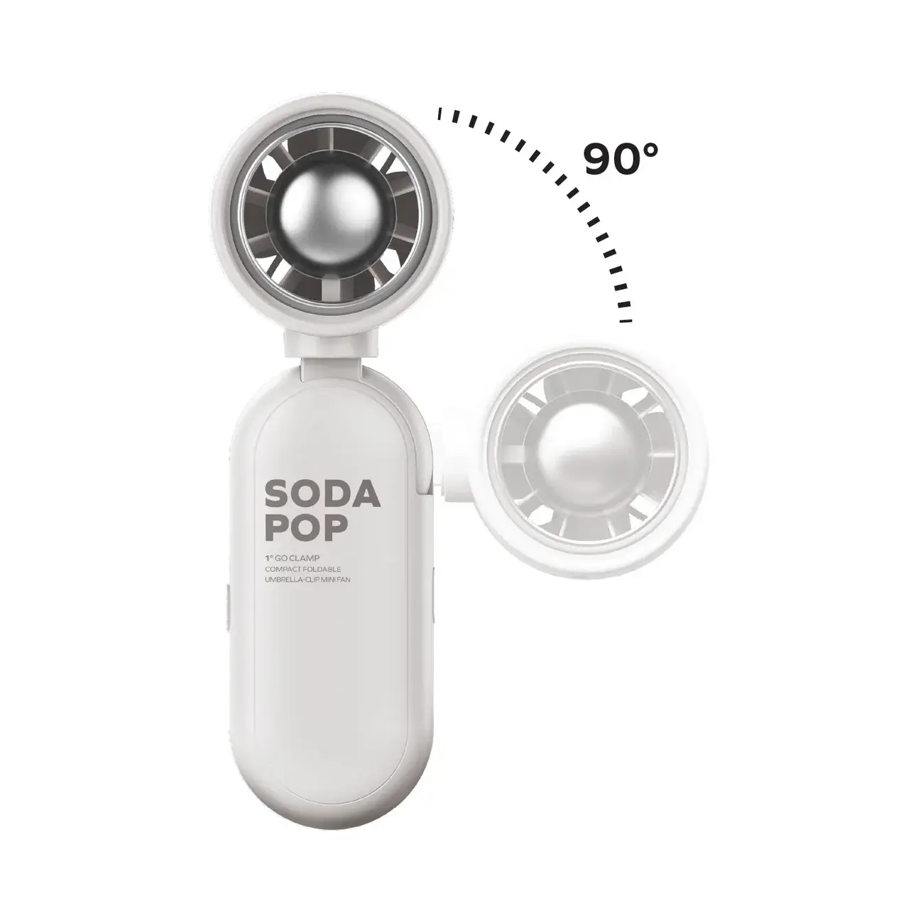 Momax Go Clamp Compact Foldable Umbrella-clip Mini Fan - White