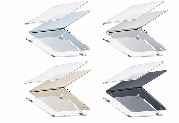 AmazingThing Titan Pro SlimFit Hardshell Case for Apple MacBook Air 13" M2/M3/M4/M5 - Clear
