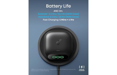 Soundcore By Anker Liberty 5 Pro AI Chip Whisper-Clear Calls ANC Wireless Earbuds - Black