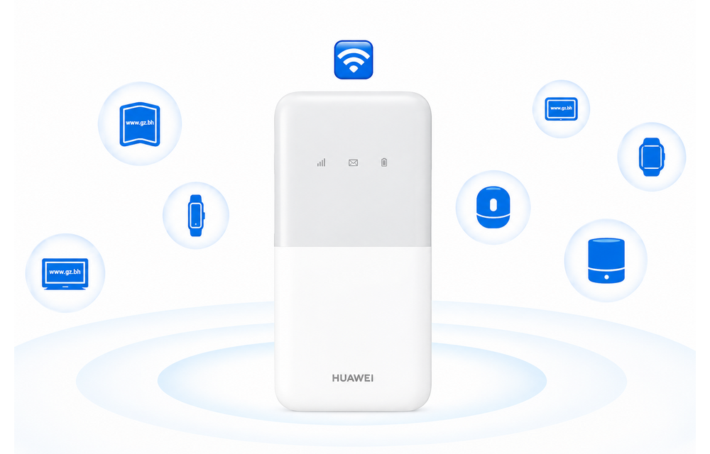 Huawei Slim Design 4G Mobile WiFi 5 LTE 195Mbps Portable Router Up to 16 Devices - White