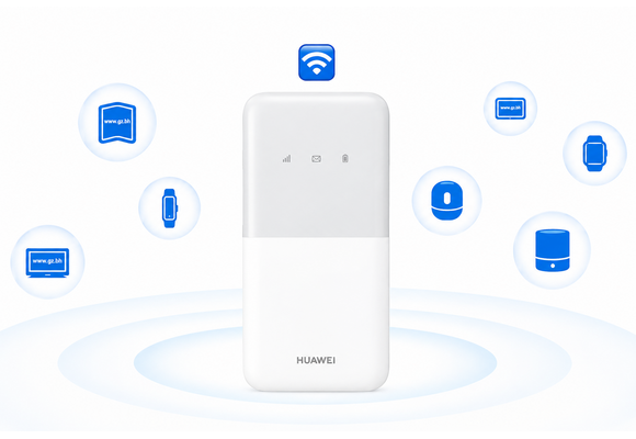 Huawei Slim Design 4G Mobile WiFi 5 LTE 195Mbps Portable Router Up to 16 Devices - White