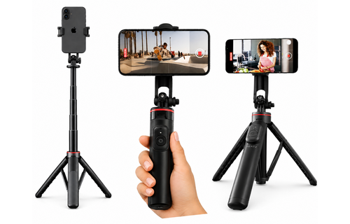 Heatz Detachable Magnetic MagSafe Mount Selfie Stick Tripod with Remote – Black