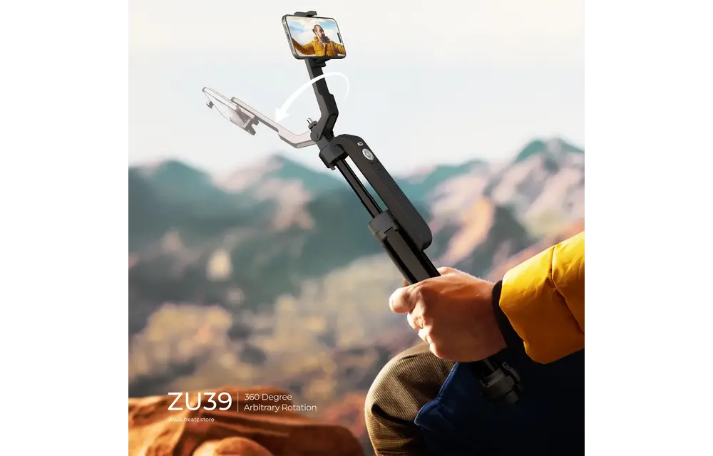 Heatz Ai Tracking  Stable Selfie Tripod Stick Mount with Remote – Black