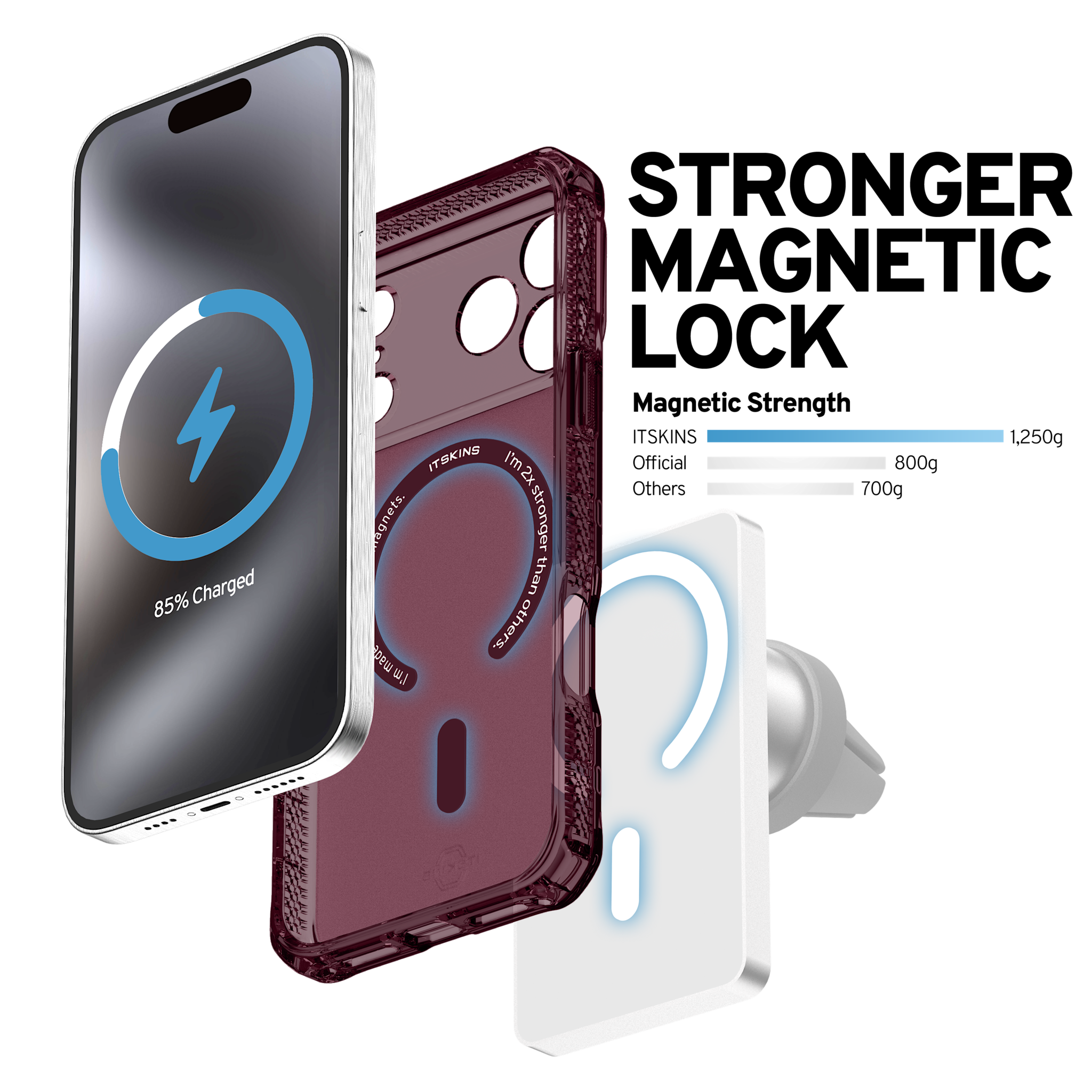 ITSKINS Hybrid R Vapor with Magsafe Case for iPhone 18 Pro Max / 17 Pro Max - Plum