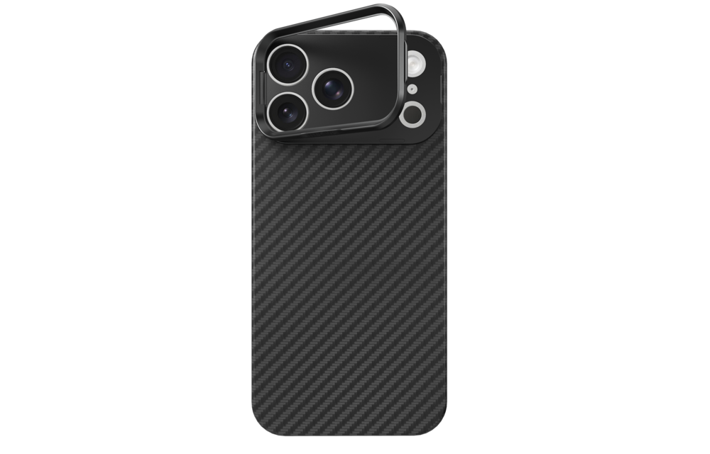 ITSKINS Supreme Eclipse Stand With Magsafe Carbon Fiber Case for iPhone 18 Pro / 17 Pro - Black