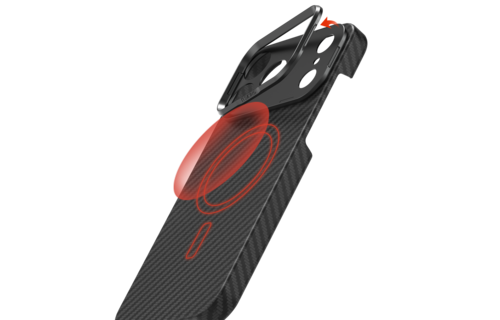 ITSKINS Supreme Eclipse Stand With Magsafe Carbon Fiber Case for iPhone 18 Pro / 17 Pro  - Black