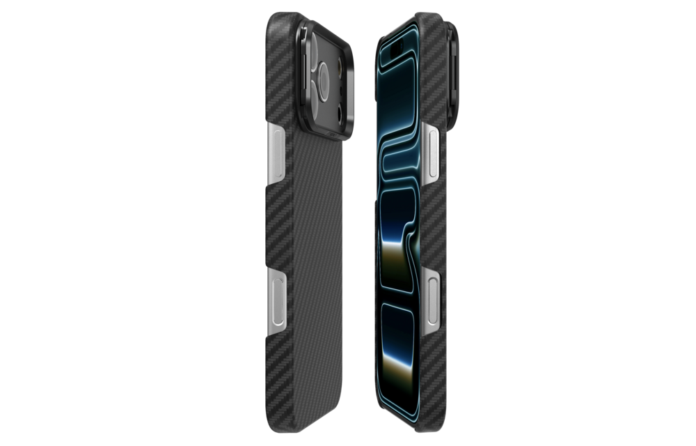 ITSKINS Supreme Eclipse Stand With Magsafe Carbon Fiber Case for iPhone 18 Pro / 17 Pro - Black