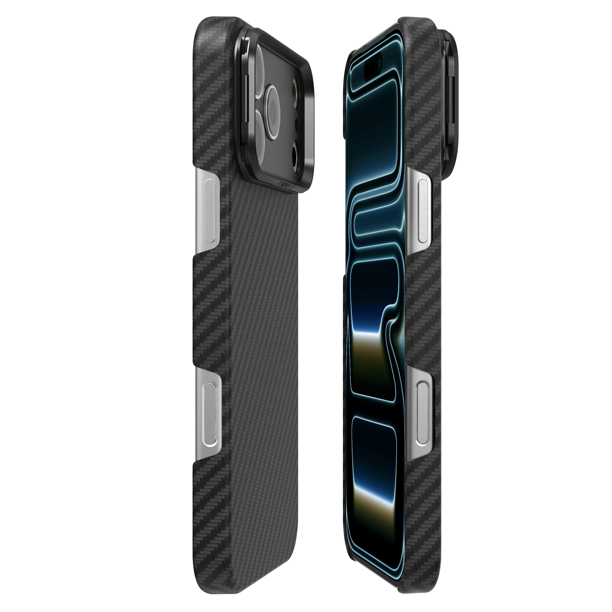 ITSKINS Supreme Eclipse Stand With Magsafe Carbon Fiber Case for iPhone 18 Pro / 17 Pro - Black