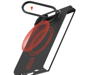 ITSKINS Supreme Eclipse Stand With Magsafe Carbon Fiber Case for iPhone 18 Fold ( Ultra) - Black