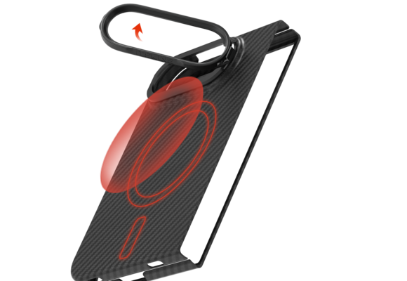 ITSKINS Supreme Eclipse Stand With Magsafe Carbon Fiber Case for iPhone 18 Fold ( Ultra) - Black