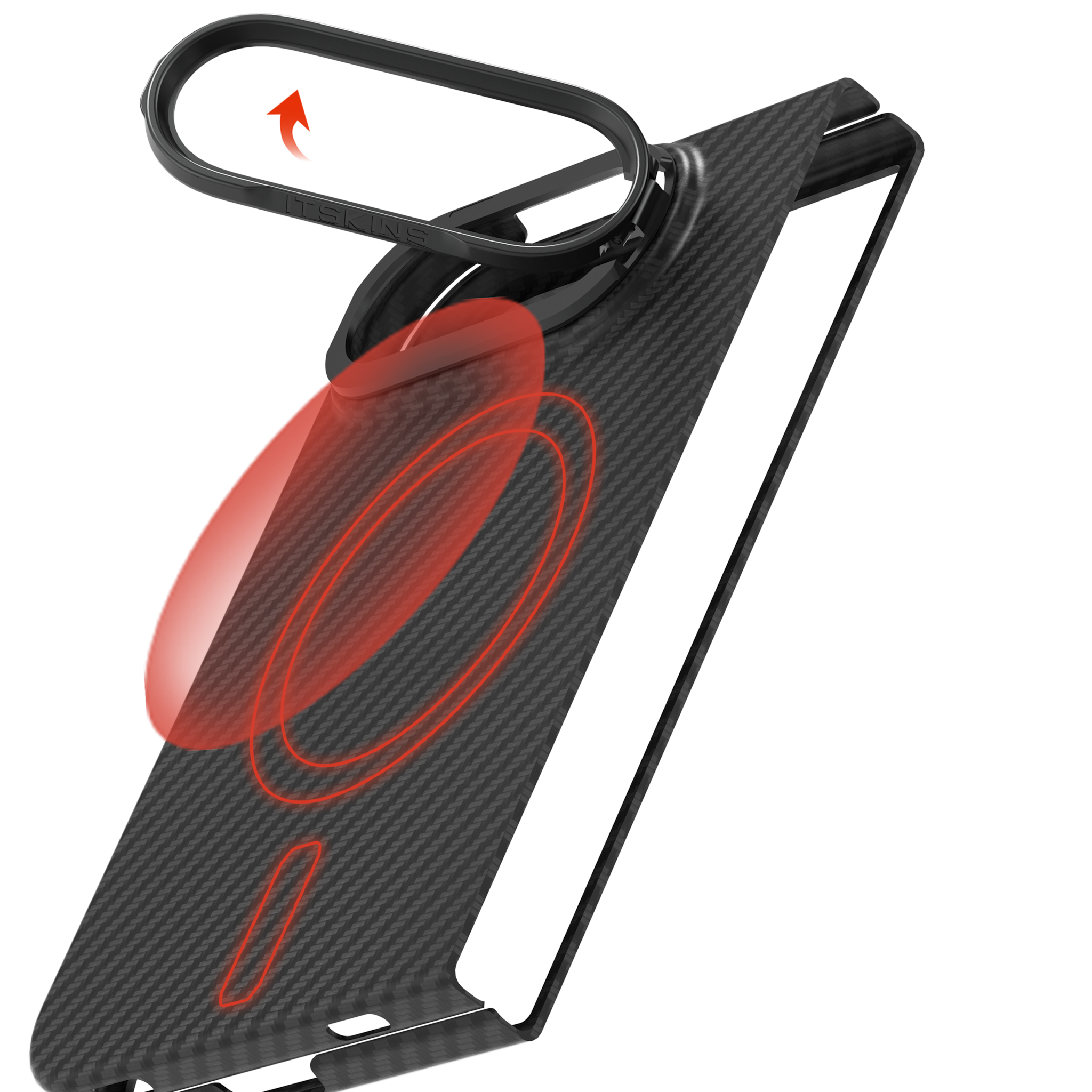 ITSKINS Supreme Eclipse Stand With Magsafe Carbon Fiber Case for iPhone 18 Fold ( Ultra) - Black