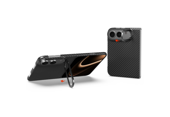 ITSKINS Supreme Eclipse Stand With Magsafe Carbon Fiber Case for iPhone 18 Fold ( Ultra) - Black