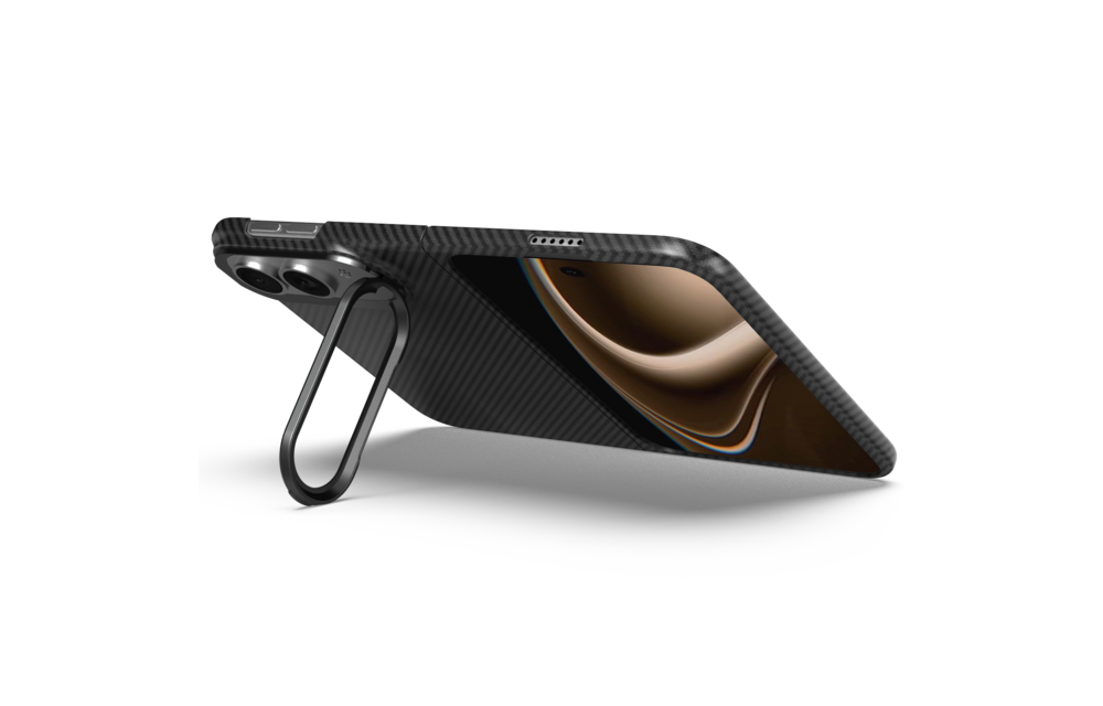 ITSKINS Supreme Eclipse Stand With Magsafe Carbon Fiber Case for iPhone 18 Fold ( Ultra) - Black