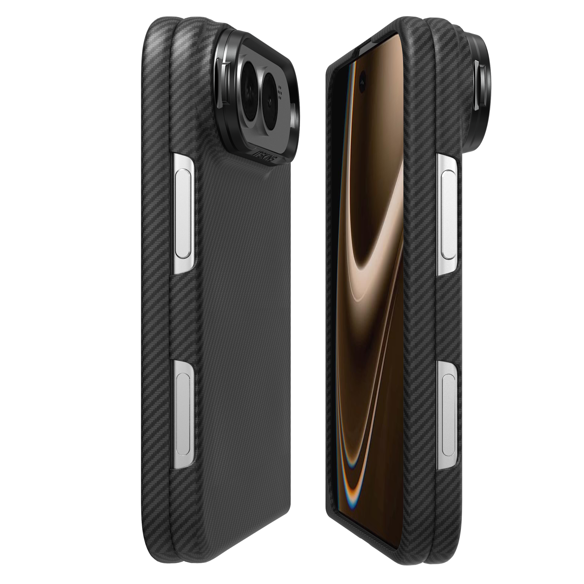 ITSKINS Supreme Eclipse Stand With Magsafe Carbon Fiber Case for iPhone 18 Fold ( Ultra) - Black