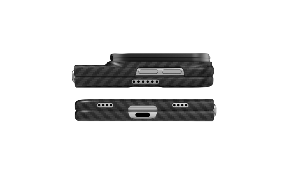ITSKINS Supreme Eclipse Stand With Magsafe Carbon Fiber Case for iPhone 18 Fold ( Ultra) - Black
