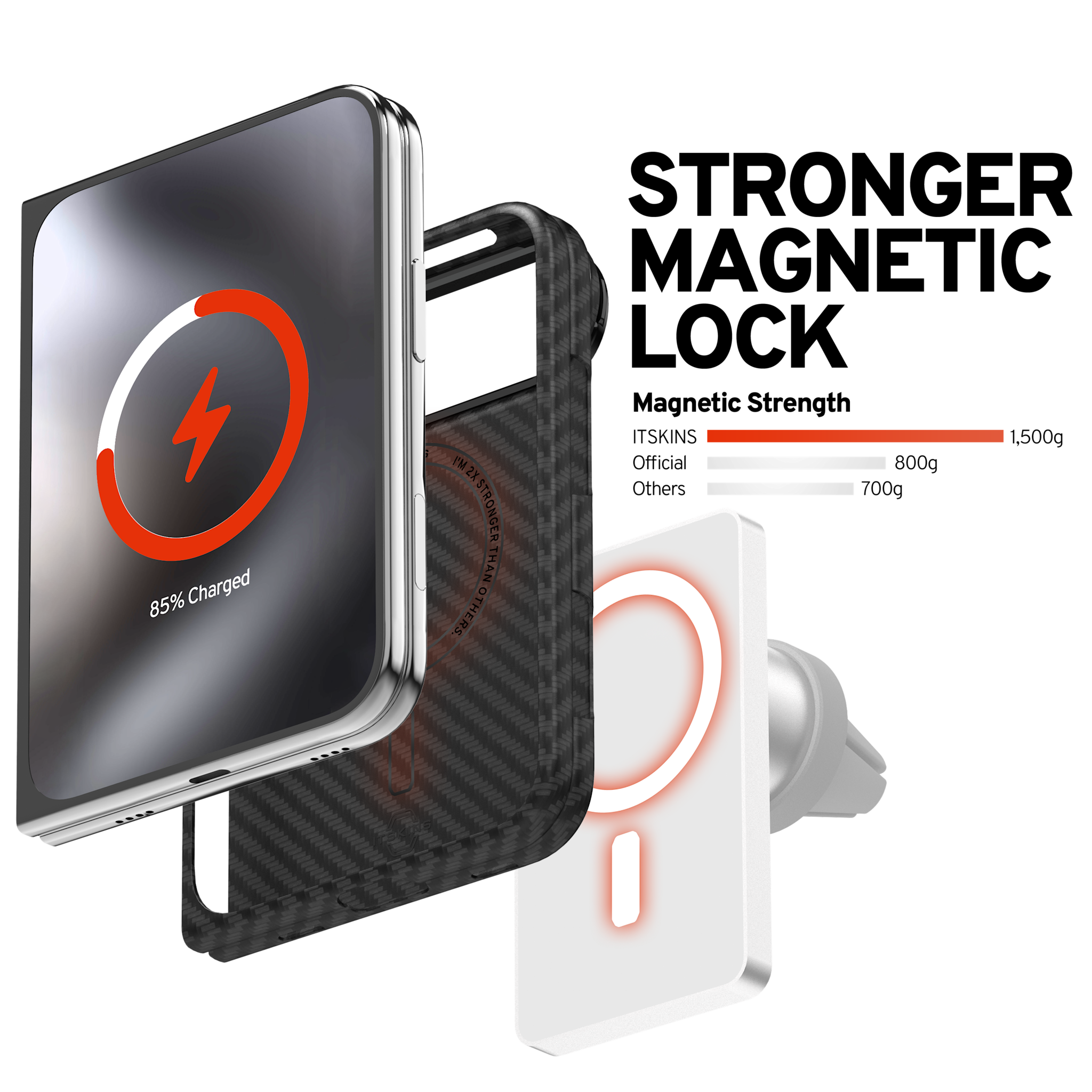 ITSKINS Supreme Eclipse Stand With Magsafe Carbon Fiber Case for iPhone 18 Fold ( Ultra) - Black