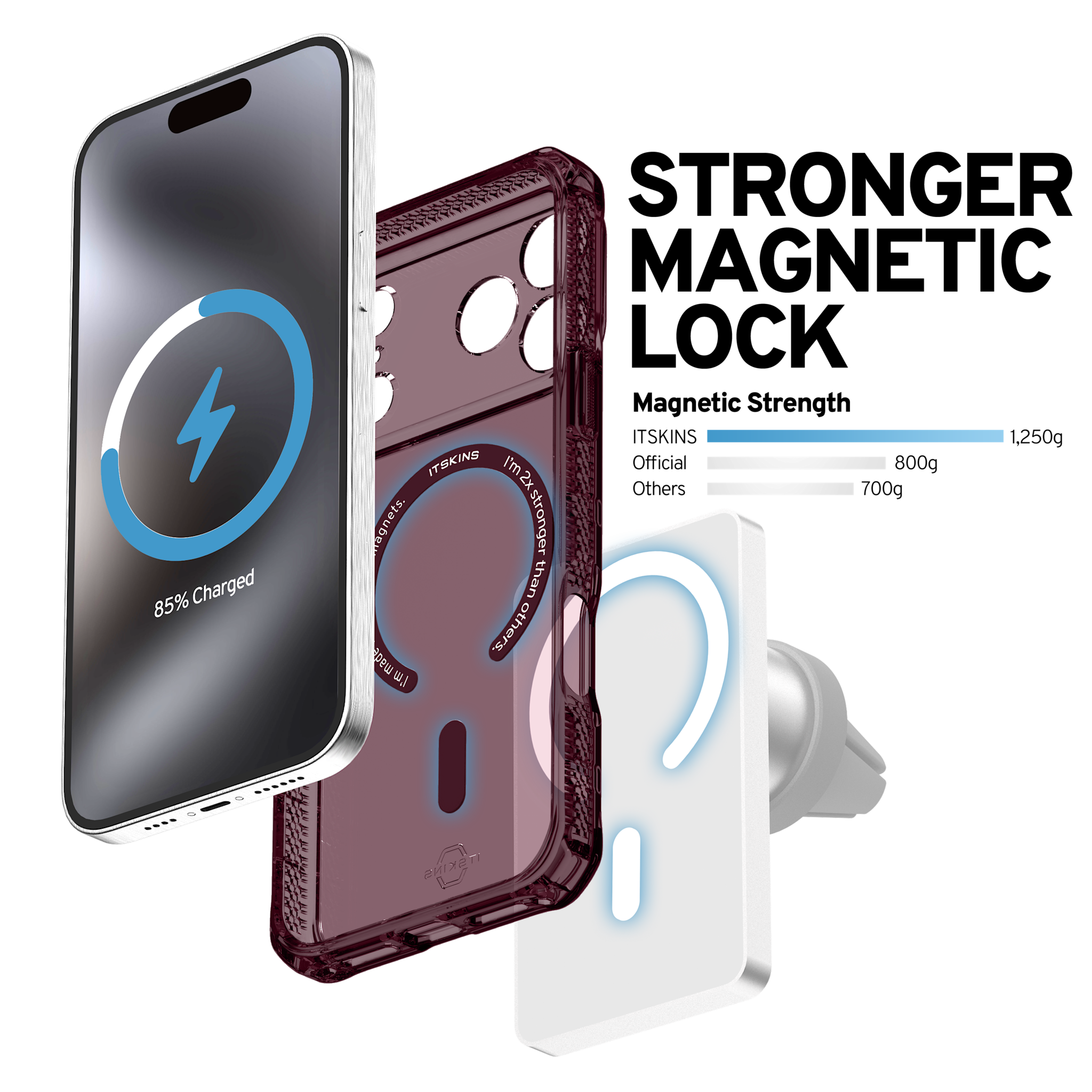 ITSKINS Hybrid R Clear with Magsafe Case for iPhone 18 Pro Max / 17 Pro Max - Plum
