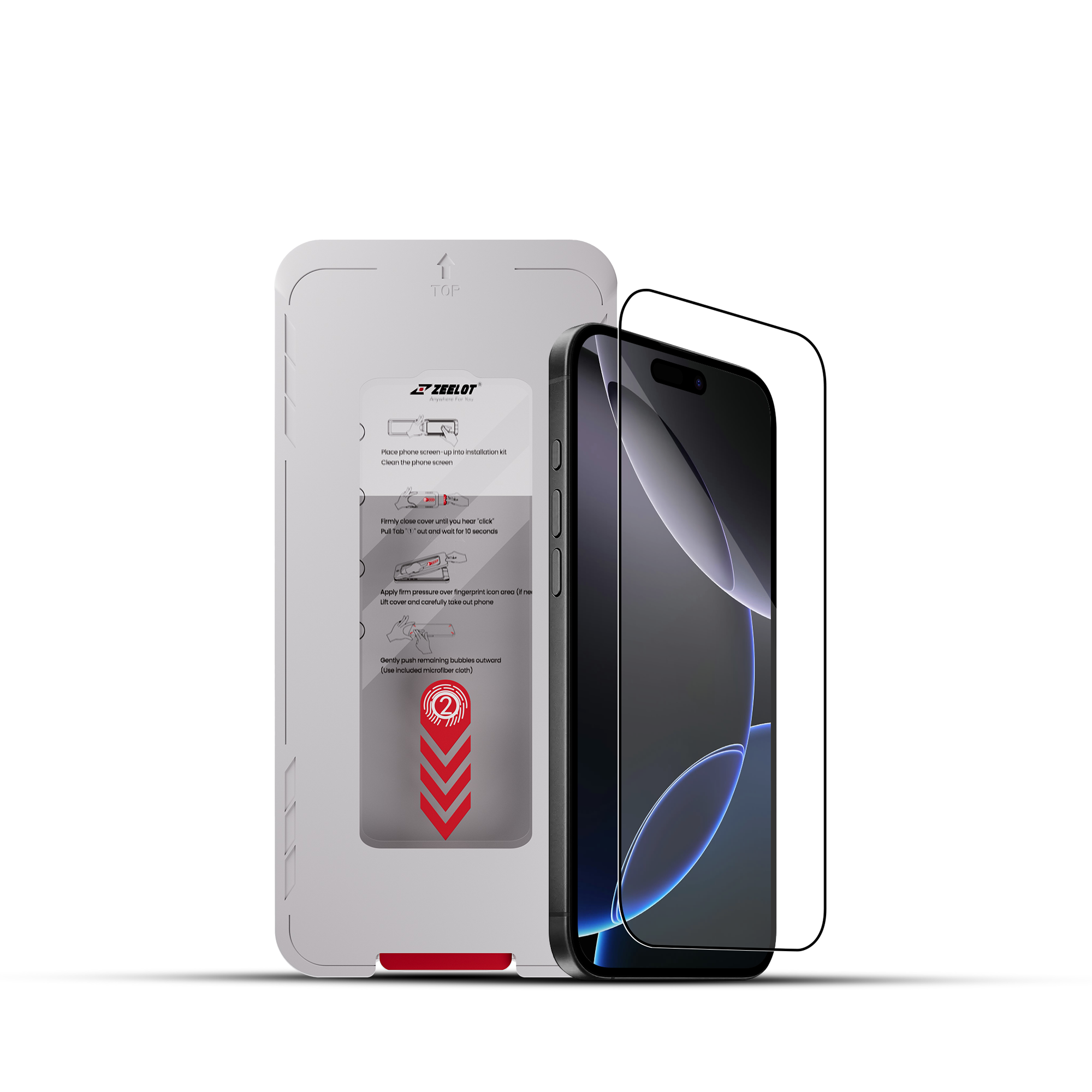 Zeelot Solidsleek 2.5D+ KK9 Supper Glass Ultra HD VisionGuard with Installation Kit for iPhone 18 Pro - Retina Clear