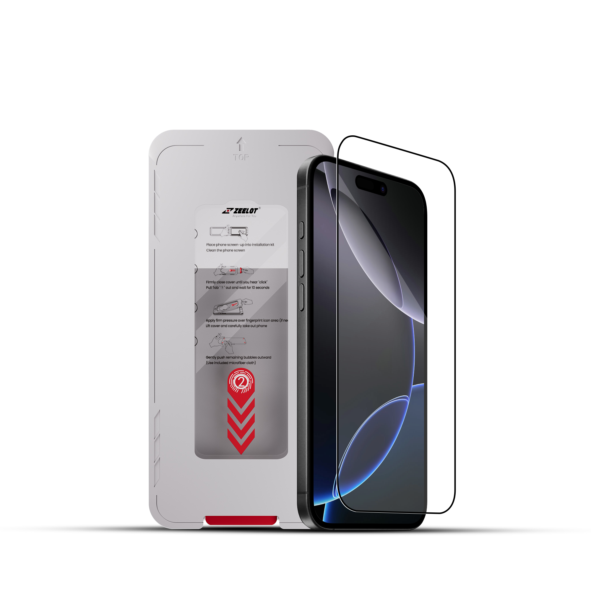 Zeelot Solidsleek 2.5D+ KK9 Supper Glass Ultra HD VisionGuard with Installation Kit for iPhone 18 Pro Max - Retina Clear