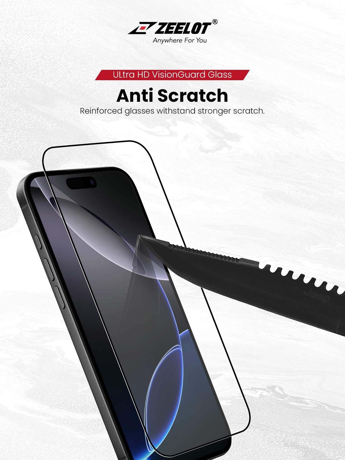 Zeelot Solidsleek 2.5D+ KK9 Supper Glass Ultra HD VisionGuard with Installation Kit for iPhone 18 Pro Max - Retina Clear