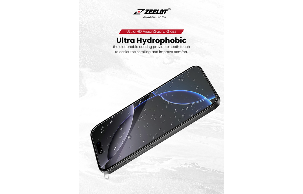 Zeelot Solidsleek 2.5D+ KK9 Supper Glass Ultra HD VisionGuard with Installation Kit for iPhone 18 Pro Max - Retina Clear