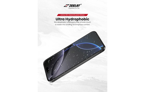 Zeelot Solidsleek 2.5D+ KK9 Supper Glass Ultra HD VisionGuard with Installation Kit for iPhone 18 Pro Max - Retina Clear
